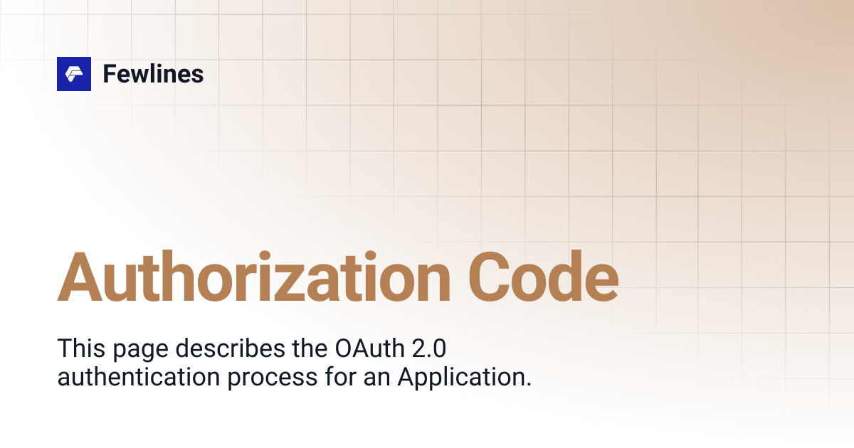 Authorization Code | Fewlines
